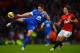 MANCHESTER, ENGLAND - FEBRUARY 10: Phil Jagielka of Everton competes with Ryan Giggs of Manchester United during the Barclays Premier League match between Manchester United and Everton at Old Trafford on February 10, 2013 in Manchester, England. (Photo b