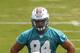 DAVIE, FL - MAY 4: Michael Egnew #84 of the Miami Dolphins watches a member of the coaching staff explain a drill during the rookie minicamp on May 4, 2012 at the Miami Dolphins training facility in Davie, Florida. (Photo by Joel Auerbach/Getty Images)