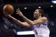 Dec 1, 2013; Auburn Hills, MI, USA; Philadelphia 76ers point guard Michael Carter-Williams (1) goes to the basket in the second quarter against the Detroit Pistons at The Palace of Auburn Hills. Mandatory Credit: Rick Osentoski-USA TODAY Sports