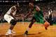 BOSTON, MA - NOVEMBER 29: Jeff Green #8 of the Boston Celtics handles the ball against the Cleveland Cavaliers on November 29, 2013 at the TD Garden in Boston, Massachusetts. NOTE TO USER: User expressly acknowledges and agrees that, by downloading and o