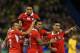 TORONTO, ON - NOVEMBER 19: Members of Chile celebrate their lone goal against Brazil during a friendly match at Rogers Centre on November 19, 2013 in Toronto, Canada. (Photo by Dave Sandford/Getty Images)