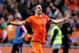 AMSTERDAM, NETHERLANDS - OCTOBER 11: Robin van Persie of Holland celebrates after scoring their fourth goal during the FIFA 2014 World Cup Qualifing match between Holland and Hungary at Amsterdam Arena on October 11, 2013 in Amsterdam, Netherlands. (Pho