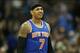Nov 29, 2013; Denver, CO, USA; New York Knicks Carmelo Anthony (7) reacts during the second half against the Denver Nuggets at Pepsi Center. The Nuggets won 97-95. Mandatory Credit: Chris Humphreys-USA TODAY Sports