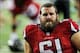 August 9, 2012; Atlanta, GA, USA; Atlanta Falcons center Joe Hawley (61) warms up before the game against the Baltimore Ravens at the Georgia Dome. The Ravens beat the Falcons 31-17. Mandatory Credit: Daniel Shirey-USA TODAY Sports