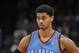 OAKLAND, CA - NOVEMBER 14: Jeremy Lamb #11 of the Oklahoma City Thunder in a game against the Golden State Warriors on November 14, 2013 at Oracle Arena in Oakland, California. NOTE TO USER: User expressly acknowledges and agrees that, by downloading and