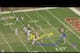 The free safety is challenged by a triple-route concept run from a bunch set.