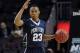 NEW YORK, NY - NOVEMBER 30: Tim Frazier #23 of the Penn State Nittany Lions calls a play during the first half against the Mississippi Rebels during their championship game of the Barclays Center Classic at Barclays Center on November 30, 2013 in the Bro