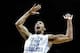 Nov 23, 2013; Uncasville, CT, USA; North Carolina Tar Heels forward J.P. Tokoto (13) celebrates against the Richmond Spiders during the second half at Mohegan Sun Arena. Mandatory Credit: Mark L. Baer-USA TODAY Sports
