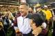 Nov 30, 2013; Tempe, AZ, USA; Arizona State Sun Devils head coach Todd Graham celebrates after beating the Arizona Wildcats 58-21 in the 87th annual Territorial Cup at Sun Devil Stadium. Mandatory Credit: Matt Kartozian-USA TODAY Sports