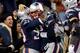 FOXBORO, MA - NOVEMBER 3: Tom Brady #12 of the New England Patriots celebrates with LeGarrette Blount #29 of the New England Patriots after Blunt's touchdown in the 2nd half against the Pittsburgh Steelers in the first half at Gillette Stadium on November