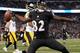 BALTIMORE, MD - NOVEMBER 28: Wide receiver Torrey Smith #82 of the Baltimore Ravens celebrates a touchdown against the Pittsburgh Steelers at M&T Bank Stadium on November 28, 2013 in Baltimore, Maryland. The Baltimore Ravens won, 22-20. (Photo by Patrick