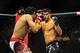 May 19, 2012; San Jose, CA, USA; Gilbert Melendez (left) fights Josh Thomson (right) during the lightweight bout of the Strikeforce World Grand Prix at HP Pavilion. Mandatory Credit: Kyle Terada-USA TODAY Sports