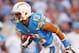 Dec 1, 2013; San Diego, CA, USA; San Diego Chargers wide receiver Keenan Allen (13) carries the ball in the 4th quarter during the Chargers 17-10 loss to the Cincinnati Bengals at Qualcomm Stadium. Mandatory Credit: Stan Liu-USA TODAY Sports