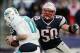 Oct 27, 2013; Foxborough, MA, USA; New England Patriots defensive end Rob Ninkovich (50) looks to sack Miami Dolphins quarterback Ryan Tannehill (17) during the fourth quarter of their 27-17 win at Gillette Stadium. Mandatory Credit: Winslow Townson-USA T