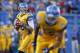 Nov 29, 2013; San Jose, CA, USA; San Jose State Spartans quarterback David Fales (10) looks to throw a pass against the Fresno State Bulldogs in the third quarter at Spartan Stadium. The Spartans defeated the Bulldogs 62-52. Mandatory Credit: Cary Edmonds