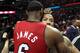 CHICAGO, IL - MAY 26: Derrick Rose #1 of the Chicago Bulls looks on dejected as he congratulates LeBron James #6 of the Miami Heat after the Heat won 83-80 in Game Five of the Eastern Conference Finals during the 2011 NBA Playoffs on May 26, 2011 at the