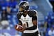 Nov 9, 2013; Lexington, KY, USA; Missouri Tigers quarterback James Franklin (1) hands the ball off during the game against the Kentucky Wildcats at Commonwealth Stadium. Missouri defeated Kentucky 47-17. Mandatory Credit: Mark Zerof-USA TODAY Sports