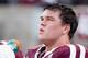 COLLEGE STATION, TX - NOVEMBER 09: Jake Matthews #75 of the Texas A&M Aggies waits on the bench during the game against the Mississippi State Bulldogs at Kyle Field on November 9, 2013 in College Station, Texas. (Photo by Scott Halleran/Getty Images)