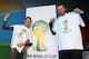 JOHANNESBURG, SOUTH AFRICA - JULY 08: Fernanda Lima and Rodrigo Hilbert (R) pose during the launch of 2014 FIFA World Cup Brazil Official emblem on July 8, 2010 in Johannesburg, South Africa. (Photo by Clive Rose/Getty Images)