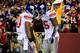 LANDOVER, MD - DECEMBER 01: Andre Brown #35 of the New York Giants celebrates with teammate Victor Cruz #80 after running the ball in for a touchdown in the second quarter against the Washington Redskins during their game at FedExField on December 1, 201