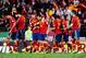 PALMA DE MALLORCA, SPAIN - OCTOBER 11: Spain players celebrate after Xavi Hernandez of Spain scored the opening goal during the FIFA 2014 World Cup Qualifier match between Spain and Belarus at Iberostars Stadium on October 11, 2013 in Palma de Mallorca,