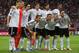 WARSAW, POLAND - JUNE 28: (L-R back row) Holger Badstuber, Manuel Neuer, Toni Kroos, Mats Hummels, Mario Gomez, Sami Khedira and Jerome Boateng (L-R front row) Philipp Lahm, Lukas Podolski, Bastian Schweinsteiger and Mesut Ozil of Germany line up for a