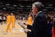 ANAHEIM, CA - OCTOBER 25: Mike D'Antoni, Head Coach of the Los Angeles Lakers draws out a play during a preseason game against the Utah Jazz at the Honda Center in Anaheim, California on October 25, 2013. NOTE TO USER: User expressly acknowledges and agr
