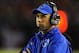 Nov 23, 2013; San Diego, CA, USA; Boise State Broncos head coach Chris Petersen during the first half against the San Diego State Aztecs at Qualcomm Stadium. Mandatory Credit: Christopher Hanewinckel-USA TODAY Sports