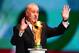 COSTA DO SAUIPE, BRAZIL - DECEMBER 06: Spain coach Vicente del Bosque speaks to the audience behind the World Cup trophy before the Final Draw for the 2014 FIFA World Cup Brazil at Costa do Sauipe Resort on December 6, 2013 in Costa do Sauipe, Bahia, Bra