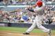 SAN DIEGO, CA - JULY 30: Shin-Soo Choo #17 of the Cincinnati Reds flies out during the first inning of a baseball game against the San Diego Padres at Petco Park on July 30, 2013 in San Diego, California. (Photo by Denis Poroy/Getty Images)