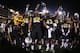 TEMPE, AZ - NOVEMBER 30: (L-R) Mascot Sparky, linebacker Grandville Taylor #56, wide receiver Kevin Ozier #82, linebacker Davon Coleman #43 of the Arizona State Sun Devils celebrate after defeating the Arizona Wildcats 58-21 in the college football game
