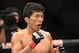 Aug 28, 2013; Indianapolis, IN, USA; Takeya Mizugaki fights Erik Perez (not pictured) during a UFC match at Bankers Life Fieldhouse. Mandatory Credit: Pat Lovell-USA TODAY Sports