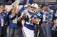 Nov 10, 2013; Indianapolis, IN, USA; Indianapolis Colts running back Donald Brown (31) warms up prior to the game against the St. Louis Rams at Lucas Oil Stadium. Mandatory Credit: Brian Spurlock-USA TODAY Sports