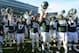 EAST LANSING, MI - NOVEMBER 30: Michigan State Spartans players celebrate the victory against the Minnesota Golden Gophers at Spartan Stadium on November 30, 2013 in East Lansing, Michigan. The Spartans defeated the Golden Gophers 14-3. (Photo by Mark A