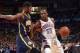 OKLAHOMA CITY, OK - DECEMBER 9: Kevin Durant #35 of the Oklahoma City Thunder drives against Paul George #24 of the Indiana Pacers during the game between the Oklahoma City Thunder and the Indiana Pacers on December 9, 2012 at the Chesapeake Energy Aren