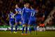 STOKE ON TRENT, ENGLAND - DECEMBER 07: Goalscorer Andre Schuerrle of Chelsea celebrates with teammate Eden Hazard after scoring his team's second goal during the Barclays Premier League match between Stoke City and Chelsea at Britannia Stadium on Decembe