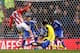 STOKE ON TRENT, ENGLAND - DECEMBER 07: Peter Crouch of Stoke scores their first goal during the Barclays Premier League match between Stoke City and Chelsea at Britannia Stadium on December 7, 2013 in Stoke on Trent, England. (Photo by Scott Heavey/Gett