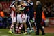 STOKE ON TRENT, ENGLAND - DECEMBER 07: Oussama Assaidi of Stoke celebrates after scoring their third goal during the Barclays Premier League match between Stoke City and Chelsea at Britannia Stadium on December 7, 2013 in Stoke on Trent, England. (Photo