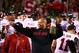 Dec 7, 2013; Tempe, AZ, USA; Stanford Cardinal head coach David Shaw celebrates with roses after the game against the Arizona State Sun Devils at Sun Devil Stadium. Stanford defeated Arizona State 38-14. Mandatory Credit: Mark J. Rebilas-USA TODAY Sports