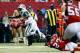ATLANTA, GA - OCTOBER 07: Wide receiver Jeremy Kerley #11 of the New York Jets breaks a tackle by cornerback Robert McClain #27 of the Atlanta Falcons to score a touchdown during their game at the Georgia Dome on October 7, 2013 in Atlanta, Georgia. (Pho
