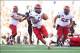 Aug 31, 2013; Corvallis, OR, USA; Eastern Washington Eagles quarterback Vernon Adams (3) heads towards the end zone for a touchdown against Oregon State Beavers in the second half at Reser Stadium. Mandatory Credit: Jaime Valdez-USA TODAY Sports