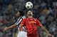 TURIN, ITALY - OCTOBER 02: Fabio Quagliarella of Juventus and Felipe Melo of Galatasaray AS (R) compete for the ball during UEFA Champions League Group B match between Juventus and Galatasaray AS at Juventus Arena on October 2, 2013 in Turin, Italy. (Ph