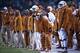 Dec 7, 2013; Waco, TX, USA; Texas Longhorns head coach Mack Brown watches from the sidelines against the Baylor Bears during the second half at Floyd Casey Stadium. The Bears won 30-10 to win the Big 12 championship. Mandatory Credit: Jerome Miron-USA TOD
