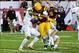 Dec 7, 2013; Tempe, AZ, USA; Arizona State Sun Devils wide receiver Kevin Ozier (82) is tackled by Stanford Cardinal defensive back Usua Amanam (15) and safety Ed Reynolds (29) on the 1 yard line during the second half at Sun Devil Stadium. Mandatory Cred