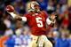 CHARLOTTE, NC - DECEMBER 07: Quarterback Jameis Winston #5 of the Florida State Seminoles passes against the Duke Blue Devils during the ACC Championship game at Bank of America Stadium on December 7, 2013 in Charlotte, North Carolina. (Photo by Streeter