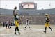 Dec 8, 2013; Green Bay, WI, USA; Green Bay Packers tight end Andrew Quarless (81) celebrates a touchdown catch during the fourth quarter against the Atlanta Falcons at Lambeau Field. Green Bay won 22-21. Mandatory Credit: Jeff Hanisch-USA TODAY Sports