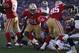 SAN FRANCISCO, CA - DECEMBER 1: Running back Frank Gore #21 of the San Francisco 49ers rushes for a 5-yard gain during the third quarter against the St. Louis Rams on December 1, 2013 at Candlestick Park in San Francisco, California. The 49ers defeated th