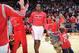 HOUSTON, TX - DECEMBER 8: Dwight Howard #12 of the Houston Rockets is announced before the game against the Orlando Magic on December 8, 2013 at the Toyota Center in Houston, Texas. NOTE TO USER: User expressly acknowledges and agrees that, by downloadin