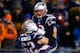 FOXBORO, MA - DECEMBER 08: Tom Brady #12 celebrates with teammate Ryan Wendell #62 of the New England Patriots following a touchdown late in the fourth quarter against the Cleveland Browns during the game at Gillette Stadium on December 8, 2013 in Foxbor