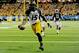 Dec 7, 2013; Atlanta, GA, USA; Missouri Tigers wide receiver Dorial Green-Beckham (15) runs a touchdown past Auburn Tigers cornerback Chris Davis (11) during the second quarter of the 2013 SEC Championship game at Georgia Dome. Mandatory Credit: Kevin Lil